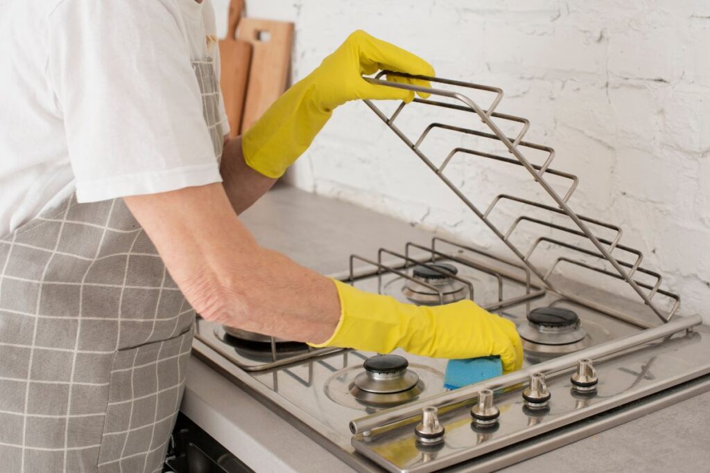 como limpar um fogão muito engordurado